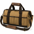 Sac de voyage 42 x 15 x 30 cm en toile marron style vintage à bandoulière