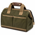 Sac de voyage 40 x 20 x 27 cm en toile vert kaki avec poignées style vintage