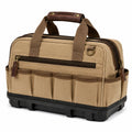 Sac à outils 40 x 20 x 28 cm en toile beige à compartiments avec fond rigide