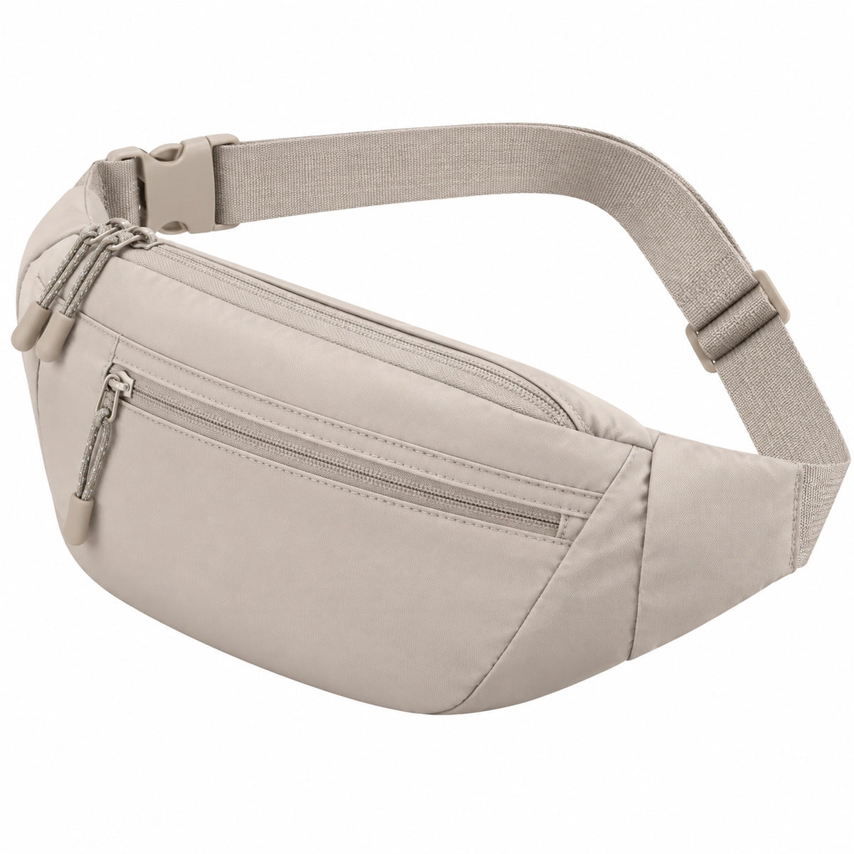Sac banane 30 x 8 x 15 cm en tissu synthétique beige à bandoulière réglable