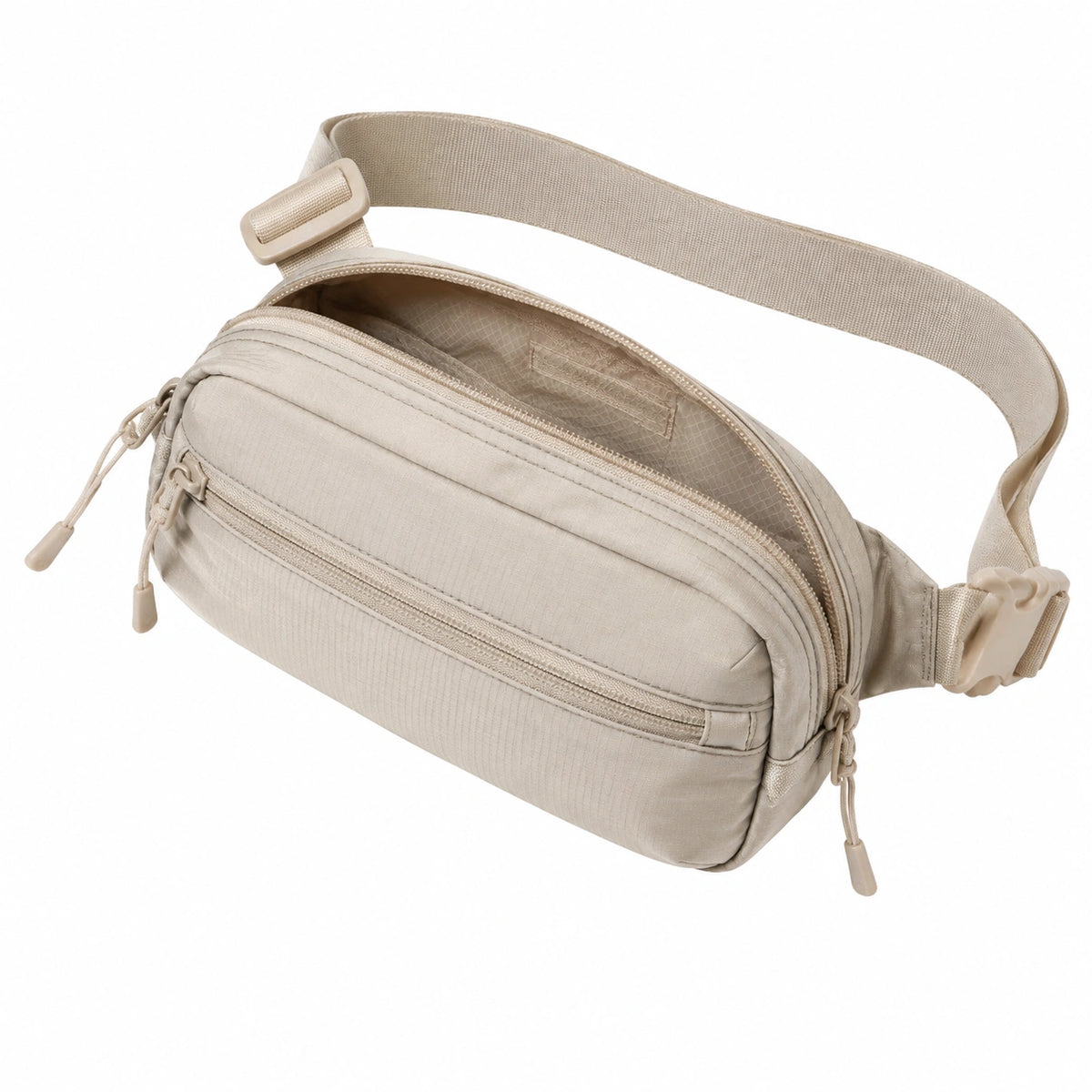 Sac banane 25 x 8 x 15 cm en textile synthétique beige à sangle réglable