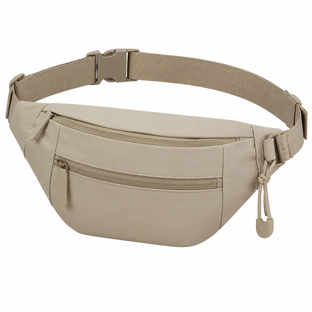 Sac banane 30 cm en tissu synthétique beige pour rangement quotidien style minimaliste