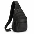Sac bandoulière 35 x 18 x 8 cm noir en textile synthétique avec poches zippées