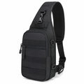 Sac bandoulière 32 cm noir en polyester avec multiples poches pour usage quotidien