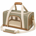 Sac de transport pour animal 45 x 28 x 30 cm vert en textile avec panneaux en maille et bandoulière réglable